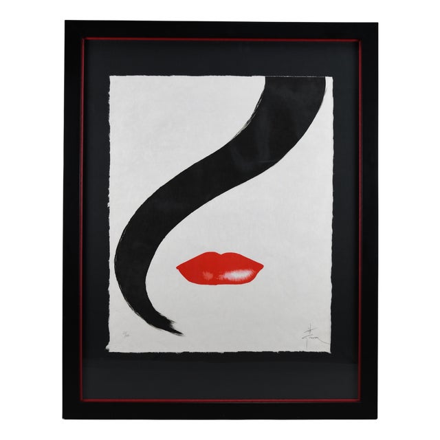 René Gruau, Rouge Basier, 1990, Acrylic on Paper For Sale