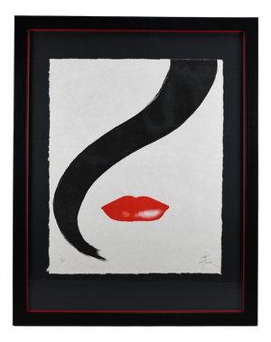 René Gruau, Rouge Basier, 1990, Acrylic on Paper