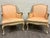 This is a gorgeous pair of vintage French Louis XV style Bergere lounge armchairs. They feature painted cream frames with...