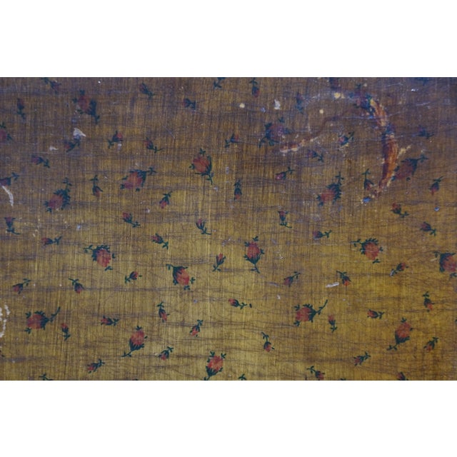 Mid 20th Century Walnut Floral Rose Tea Side Table W Pull Out Tray 19" For Sale - Image 12 of 18