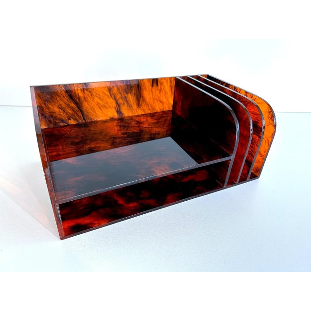 Vintage French Space Age Acrylic Glass Organizer, 1970s For Sale - Image 16 of 18