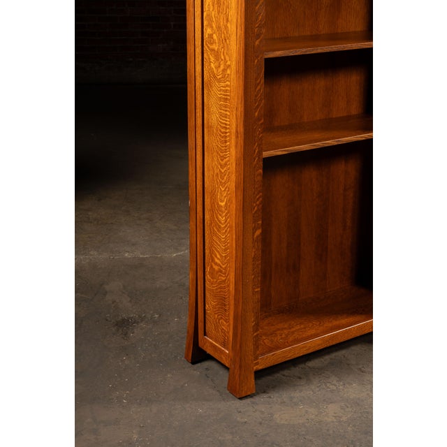 Vintage Custom Quartersawn Oak Library Bookcase Set by Weaver For Sale In Chicago - Image 6 of 15