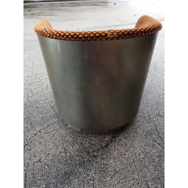 Mid-Century Modern Chrome Wrapped Swivel Chair by Milo Baughman for Thayer Coggin For Sale - Image 3 of 12