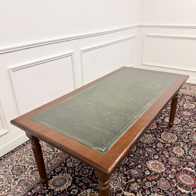 English Writing Desk with Leather For Sale - Image 10 of 15