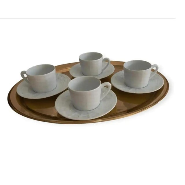 2010s Ralph Lauren Home Belcourt Tea Cup and Saucer Set of 4 For Sale - Image 5 of 7