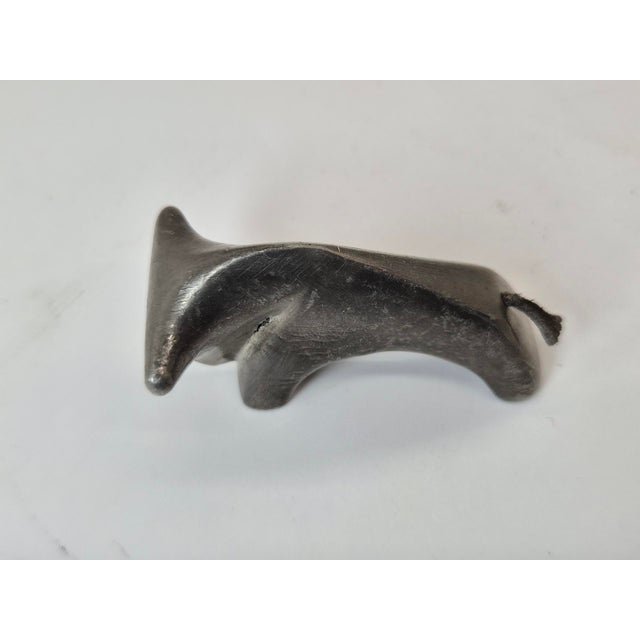 Vintage Metal Animal Figurine with Leather Tail, 1960s | Chairish