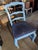 Early 20th Century Vintage Sky Blue French Provincial Ladderback Side Chair – Carved Crest & Cabriole Legs For Sale - Image 5 of 8
