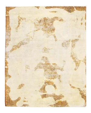 Early 20th Century Vintage Yellow Distressed Handmade Wool Rug