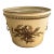 Antique French Neoclassical Yellow Tole Cachepot With Lion-Head Handles For Sale