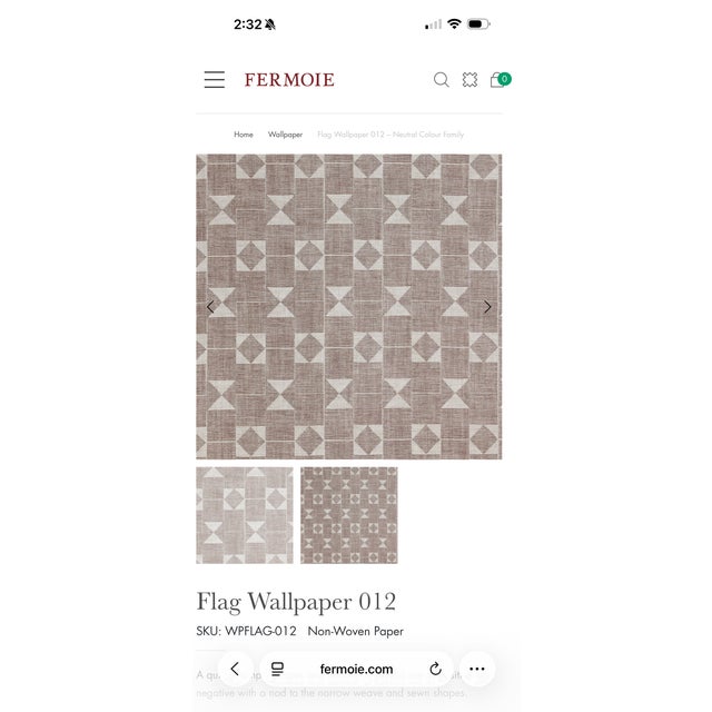 Contemporary 11 Rolls of Fermoie Flag Wallpaper Chocolate Brown For Sale - Image 3 of 6