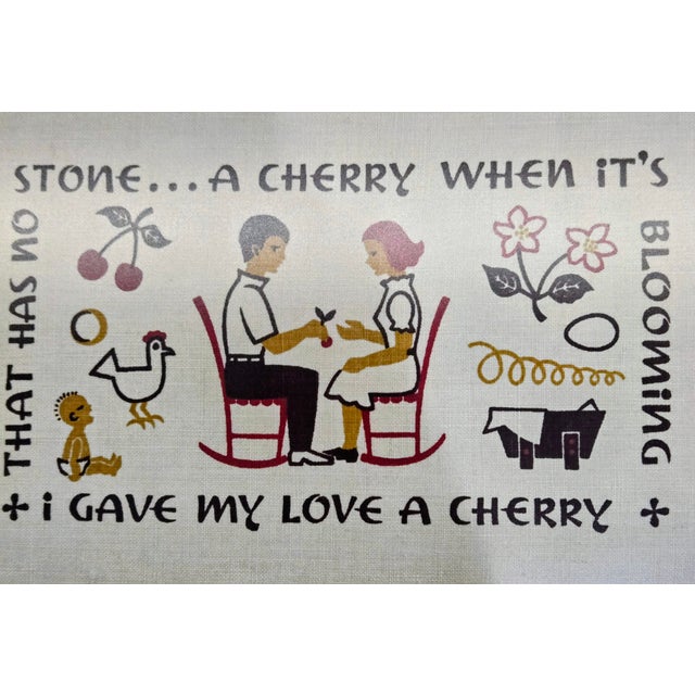 Mid 20th Century Folk Song Sampler ‘Singing Tunes’ – Set of 6 Framed Needlepoints, Attributed to Paragon Needlecraft For Sale - Image 5 of 14