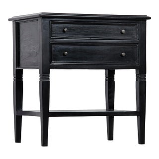 NOIR Oxford 2-Drawer Side Table in Hand Rubbed Black For Sale