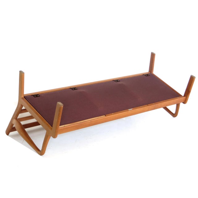 Danish Three Seater Sofa with Wooden Frame in Cherry, 1960s For Sale - Image 6 of 12