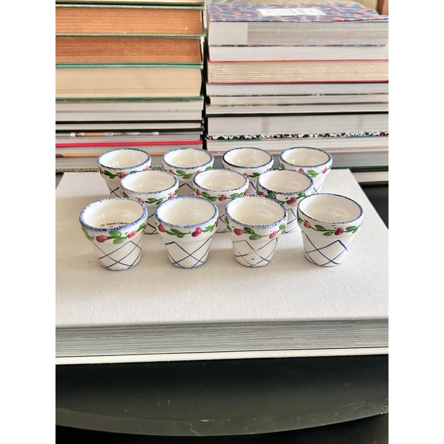 1990s Flower Pot Ceramic Napkin Rings, Set of 11 For Sale - Image 5 of 12