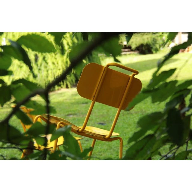 Vintage Italian Yellow Metal Chair, 1980s For Sale - Image 3 of 7