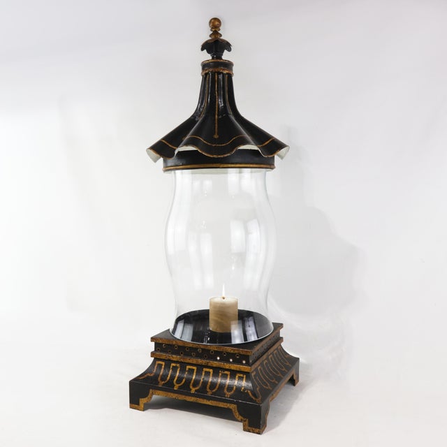 This dramatic and unique vintage hurricane candle holder is a superb decorative statement piece, perfect for adding an...