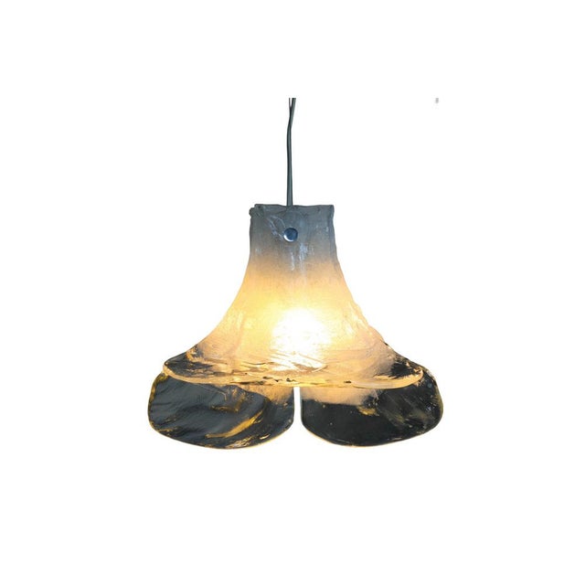 Vintage clear ice glass pendant lamp by j. T. Kalmar for kalmar, 1960s, in very good conditions. designed 1960 to 1969...