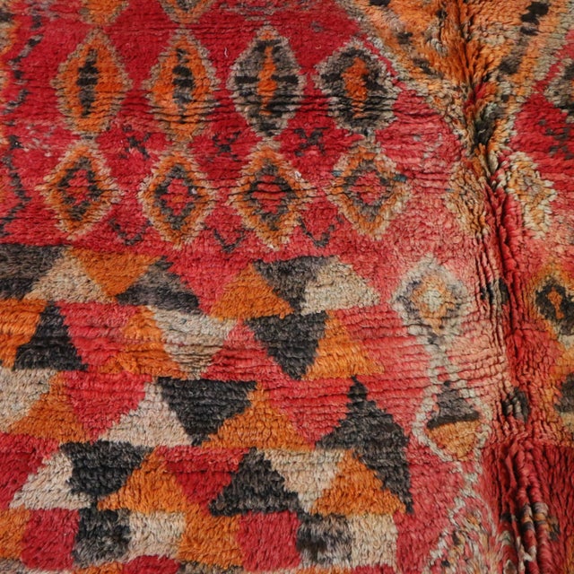 1970s Moroccan Abstract Wool Rug - 6'2" X 12'0" Ft For Sale In Cleveland - Image 6 of 9