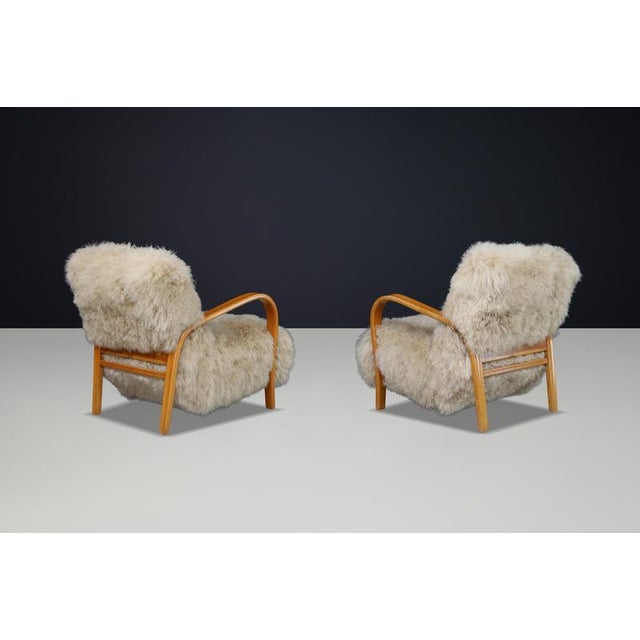Czech Bentwood Lounge Chairs, 1940s, Set of 2 For Sale - Image 9 of 15