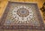 Vintage Persian Tabriz Square Area Rug, Hand-Knotted Wool & Silk, Fine Medallion Floral Pattern, Ivory & Brown, 7x7 For Sale - Image 4 of 16