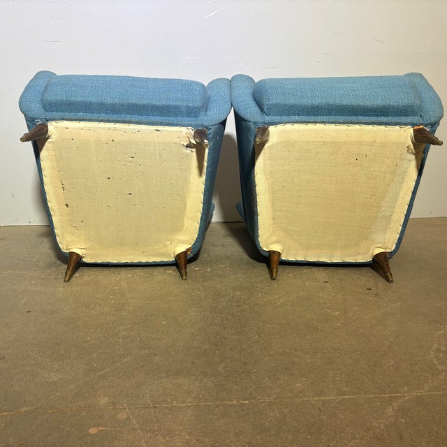 Mid-Century Blue Armchairs from Isa Bergamo, 1950s, Set of 2 For Sale - Image 9 of 16