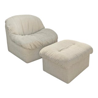 1970s Vladimir Kagan Directional Swivel Chair & Ottoman For Sale