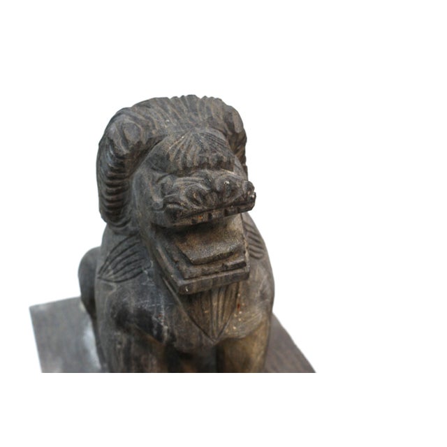 Garden Foo Dogs Stone 1930s Medium - Set of 2 For Sale - Image 11 of 13