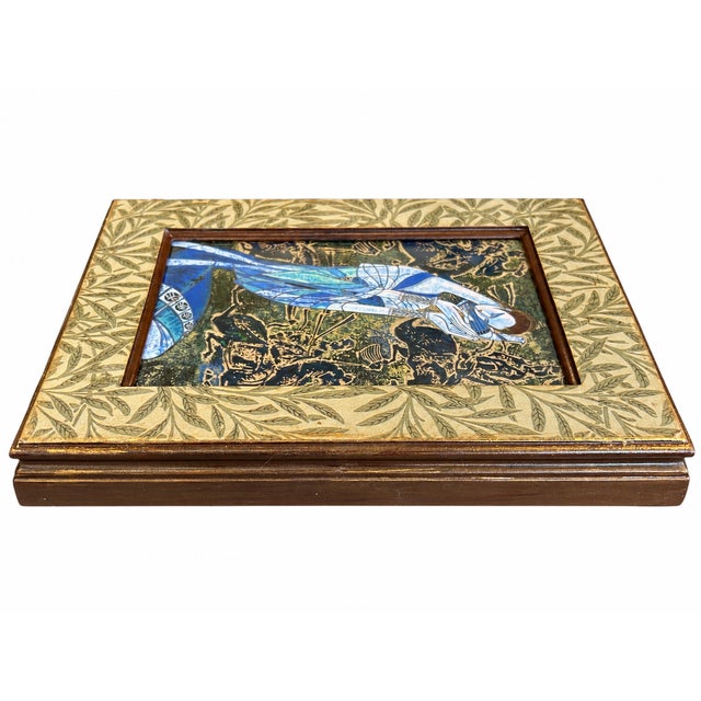 Early 20th Century Framed Ting Shao Kuang “Hunting Ages” Bookplate Print With Botanical Frame For Sale - Image 5 of 7