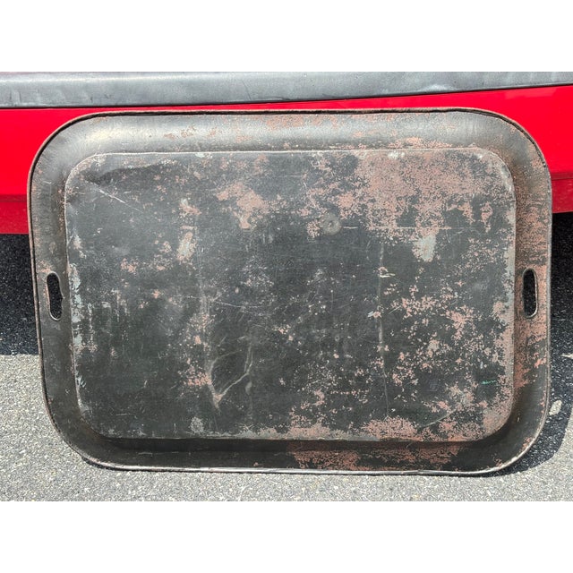 18th/19th Century Hand Painted and Artisan Formed Tole Tray - Large Size - New England Village Imagery For Sale - Image 9 of 9