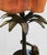 Red Vintage Palm Beach Regency Cast Iron Palm Tree Monkey Table Lamp W/ Hard Pleated Bell Red Parasol Shade For Sale - Image 8 of 12