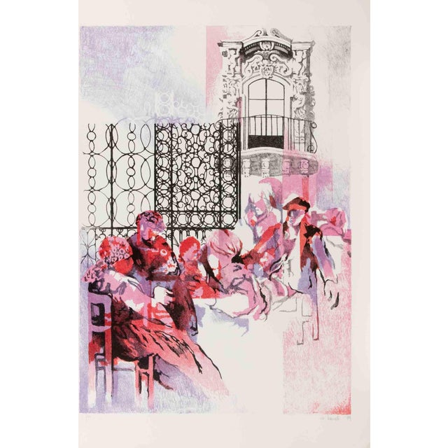 Mario Bardi, People, Lithograph, 1979 For Sale