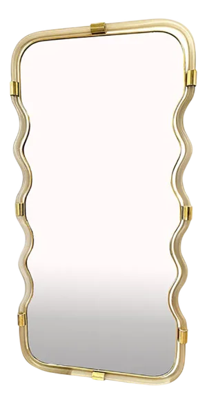 Wave Mirror in Gold Torchon by Simoeng