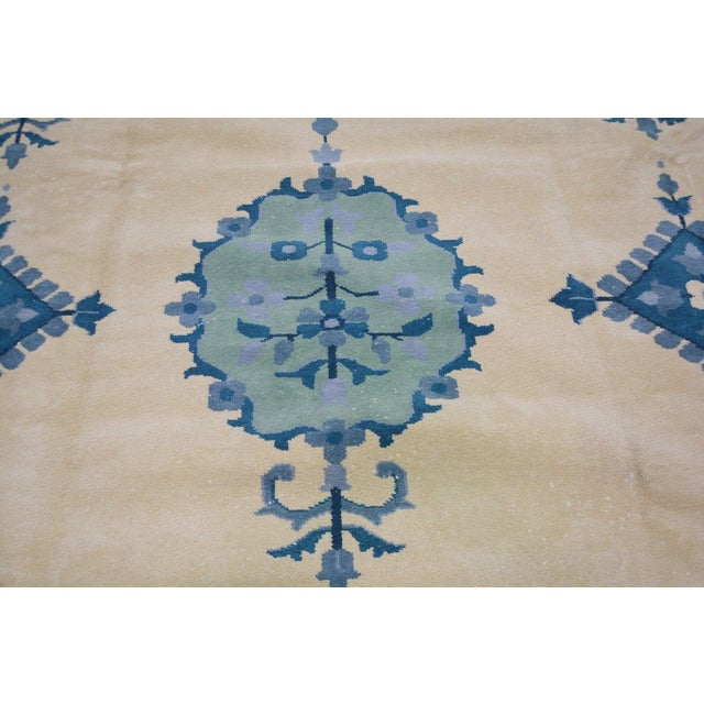 Vintage Chinese Art Deco Hand Knotted Wool Rug, 10'9x16'9 For Sale - Image 4 of 6