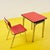 Vintage Red Desk and Chair, Set of 2 For Sale - Image 3 of 5