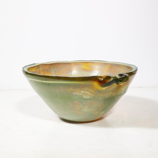 Mid-Century Hand-Blown Opalene Murano Glass Centerpiece Bowl W/ Spout by Barbini For Sale - Image 15 of 18