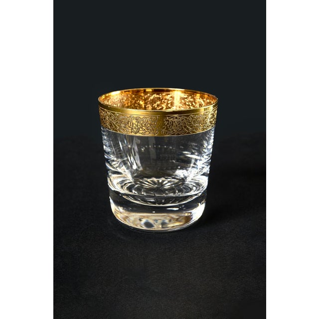 French Gilt Rim Glasses from Saint Louis, 1950s, Set of 6 For Sale - Image 4 of 5