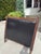 Antique Neoclassical Carved Wood & Black Leather Full-Size Headboard, Fluted Posts & Pinecone Finials For Sale - Image 10 of 12