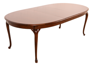 Thomasville Queen Anne Mahogany Extension Dining Table, Newly Refinished