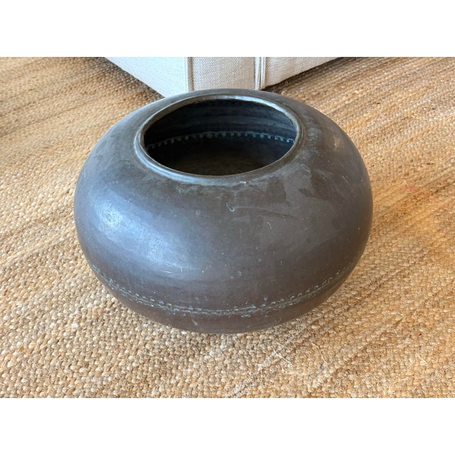 Large Antique Copper Orb Jardiniere For Sale - Image 11 of 12