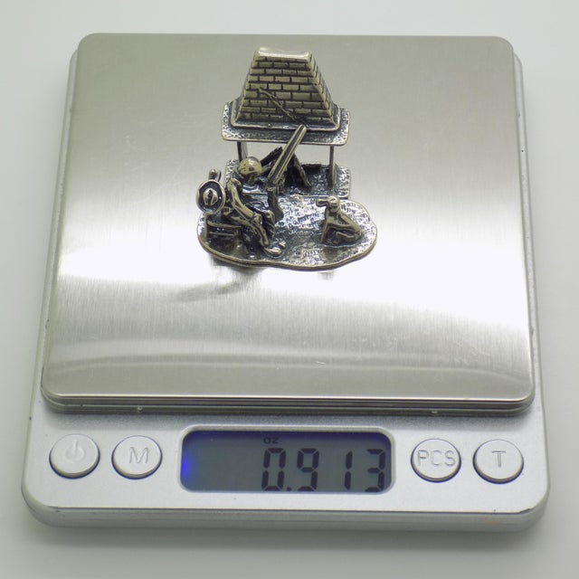 Vintage Italian Silver Hunter with Dog Fireplace Miniature Figurine, 1970s For Sale - Image 12 of 14
