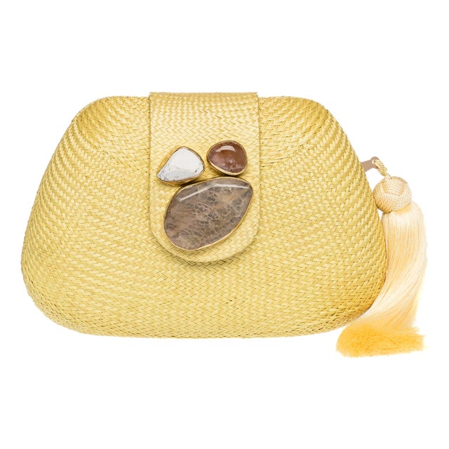 Tamu Bean Clutch in Yellow For Sale