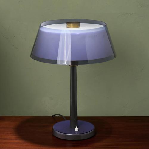 Brown Tuomas Desk Lamp with Purple Shade from Yki Nummi, Finland, 1950s For Sale - Image 8 of 10