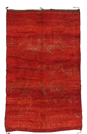 Red Vintage Berber Beni M'Guild Zayane Moroccan Rug - 06'08 X 10'0