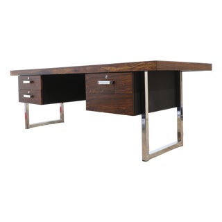 Mid Century Modern Vintage Rosewood Writing Office Desk For Sale
