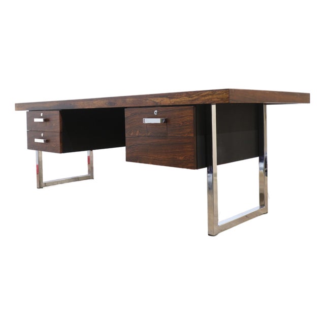 Mid Century Modern Vintage Rosewood Writing Office Desk For Sale