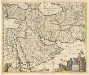 Map of Middle East with Arabia by Frederick De Wit, 1691
