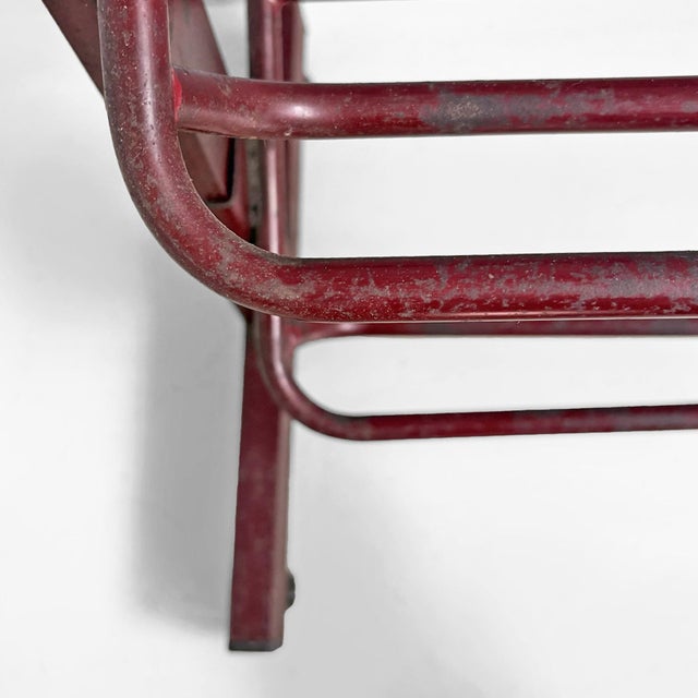 Maroon Italian Industrial Floor-Standing Metal Bottle Rack, 1990s For Sale - Image 8 of 13