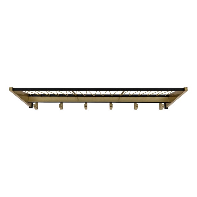 Mid-Century Modern Brass Coat Rack, Austria, 1950s For Sale