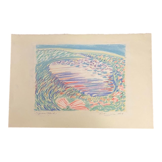 Squam Pond, Nantucket – 1984 Signed Pastel Landscape by Robin Jones For Sale