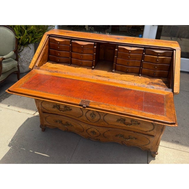 Wood Antique 18th C French Country Fruitwood Secretary Desk For Sale - Image 7 of 8